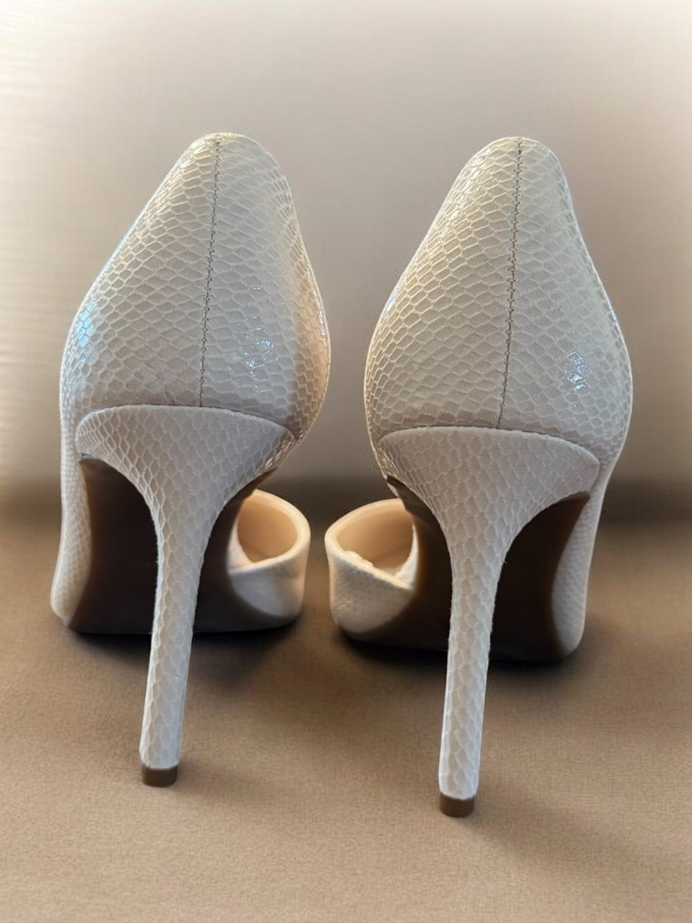 Jessica Simpson Ivory Textured Pointed-Toe Stiletto Pumps - Picture 2 of 6